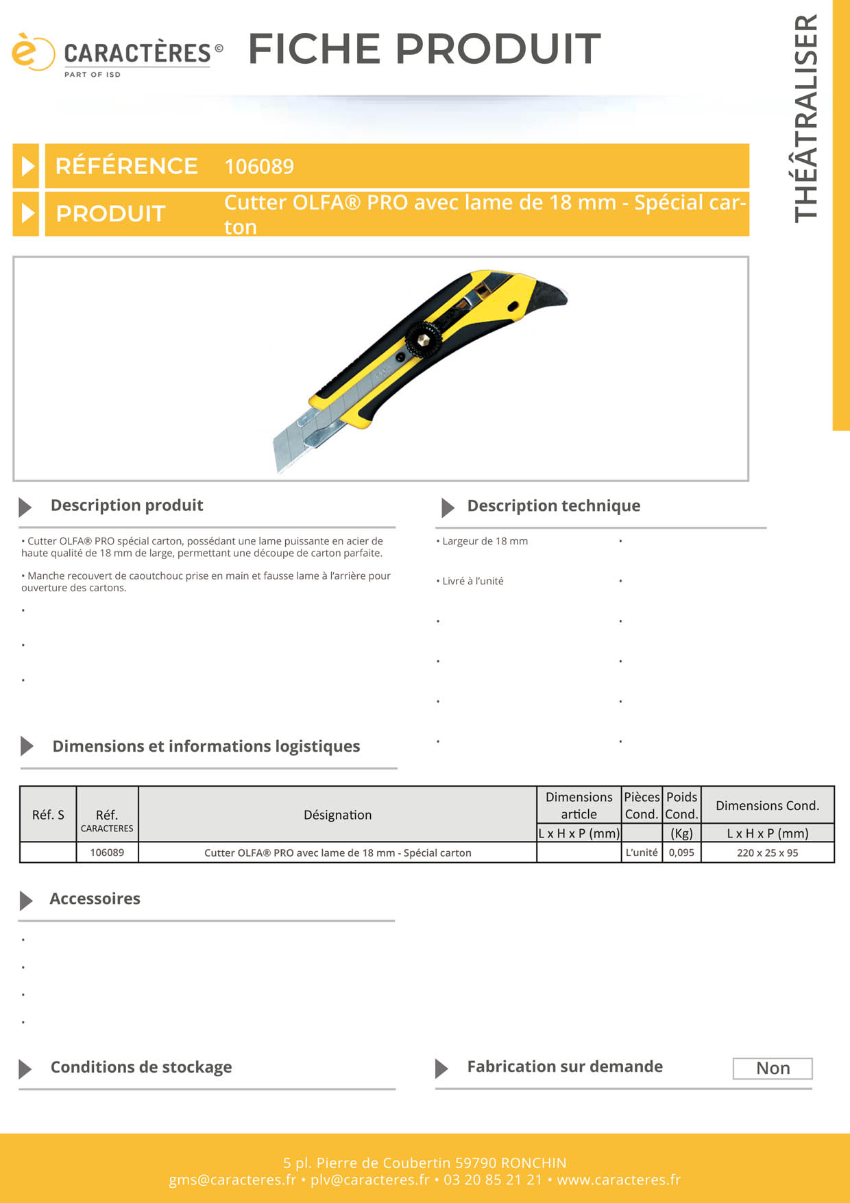 Cutter OLFA® PRO avec lame de 18 mm - Spécial carton