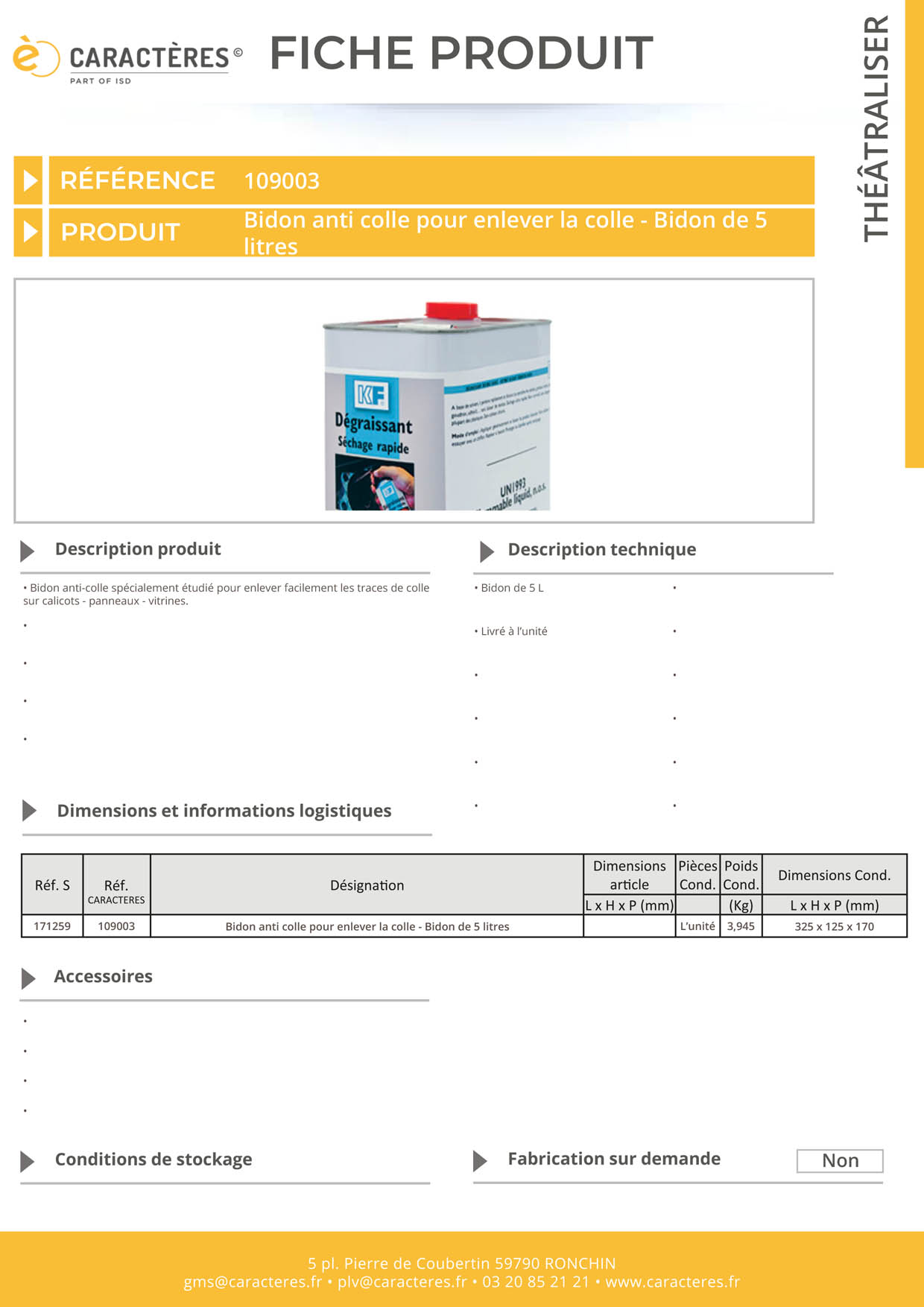 Bidon anti colle pour enlever la colle - Bidon de 5 litres