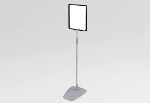 Kit cadre A4 noir avec socle métal et tige télescopique de 600 à 1000 mm