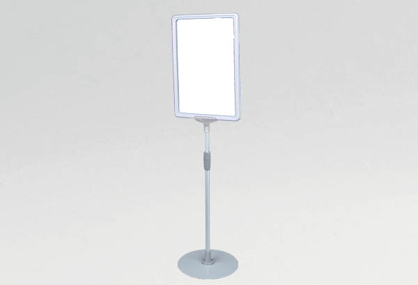 Kit cadre A4 blanc avec socle métal et tige télescopique de 370 à 650 mm