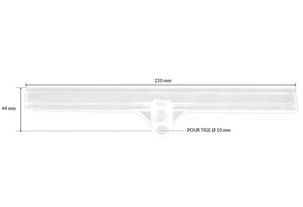 "T" de liaison pour tige de Ø 10 mm et pochette acrylique de de 2 mm - Format A4