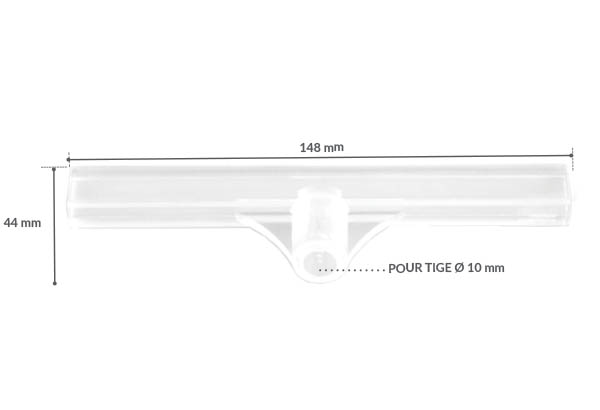 "T" de liaison pour tige de Ø 10 mm et pochette acrylique de 2 mm - Format A5