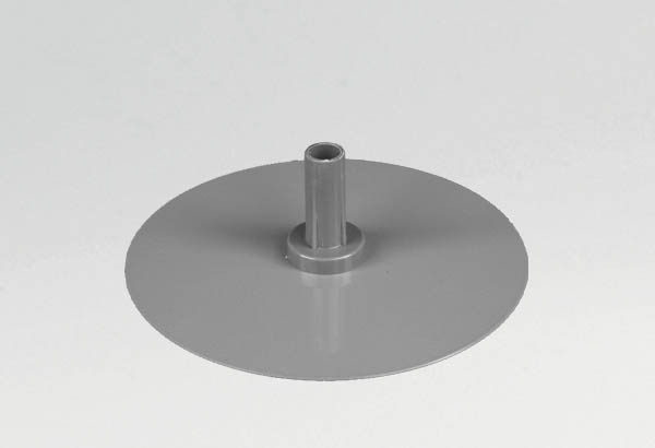 Socle rond gris de Ø 180 mm en métal pour tige de Ø 12 mm