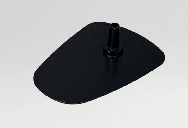 Socle rectangulaire noir de 175 x 235 mm en métal pour tige de Ø 12 mm