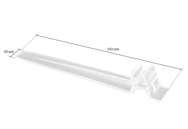 Paire de grands supports inclinés transparents pour cadres A5 et A4 - 143 x 20 mm