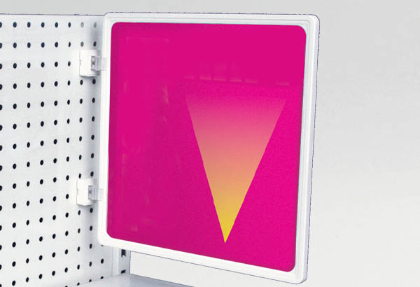 Aimant blanc de 32 x 38 mm orientable à 180° - Résistance 5.6 kg