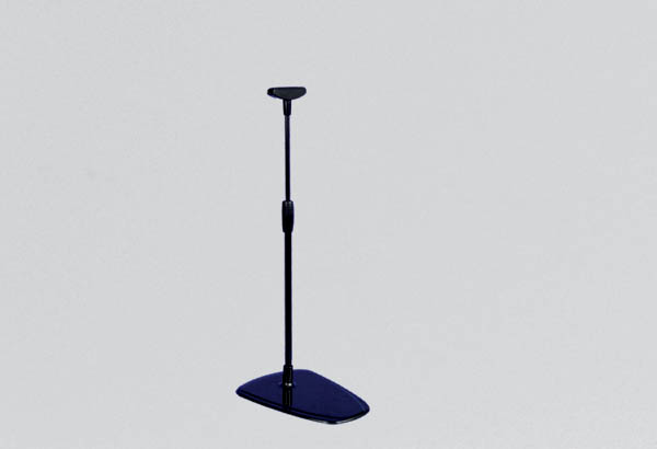 Pied avec socle rectangulaire en PVC et tige télescopique de 320 à 620 mm noir