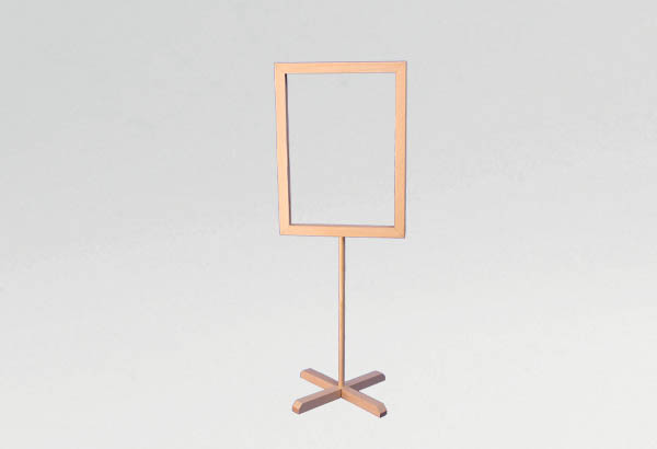 Kit cadre sur tige avec base en X en bois - Format A4