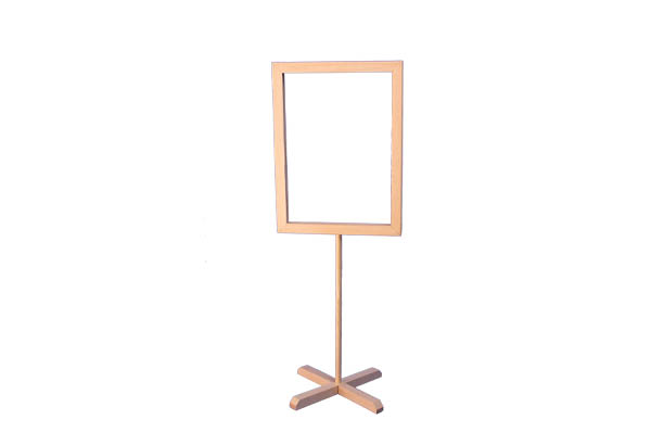 Kit cadre sur tige avec base en X en bois - Format A4