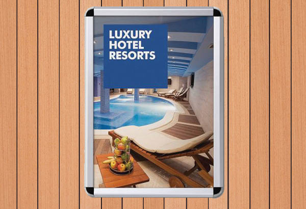 Cadre clippant mural en aluminium profil 32 mm - Format A0 - Coins ronds