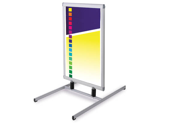 Stop trottoir cadre clippant 2 faces sur pied ressort - 700 x 1000 mm
