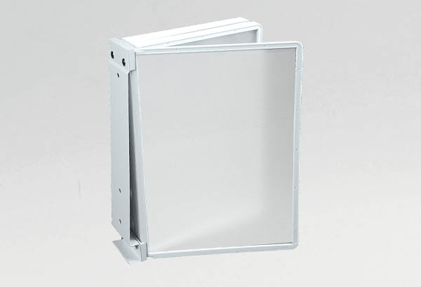 Porte-pochettes mural à visser en métal laqué blanc - 10 pochettes A4 gris