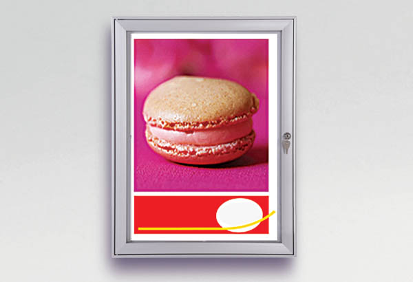 Vitrine en aluminium pour intérieure avec serrure - Vitrine de 2 x 2 - 4 formats A4