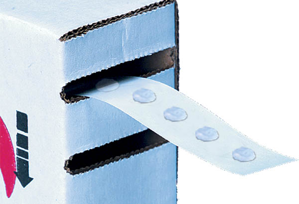 Pastilles "gouttes de colle" de Ø 10 mm en film transparent - Adhésif permanent