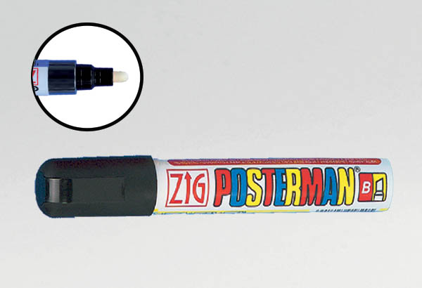 Marqueur craie Posterman® - Pointe ronde de 2 mm noire