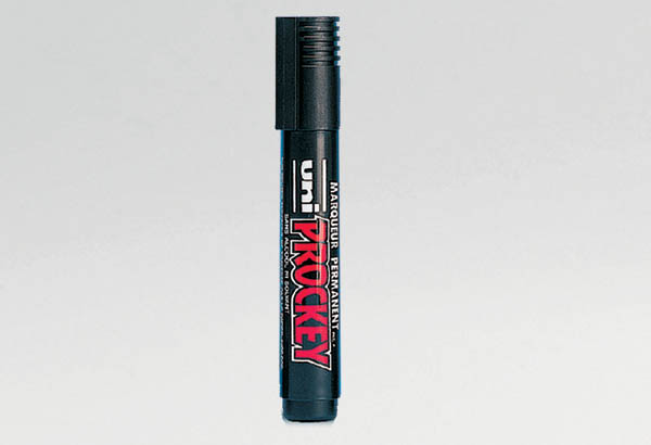 Feutre Prockey® permanent - Pointe biseautée de 6 mm noire