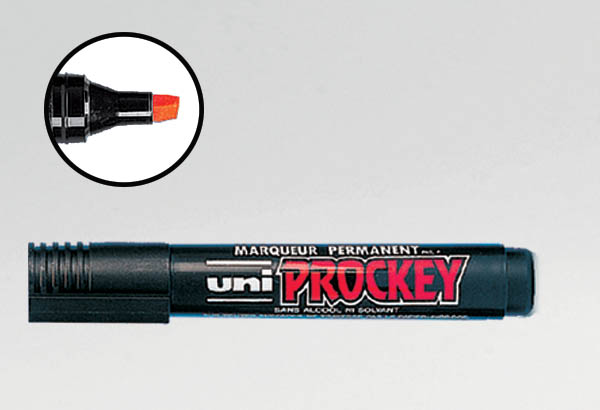 Feutre Prockey® permanent - Pointe biseautée de 6 mm noire