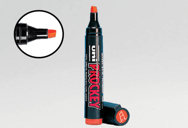 Feutre Prockey® permanent - Pointe biseautée de 6 mm rouge