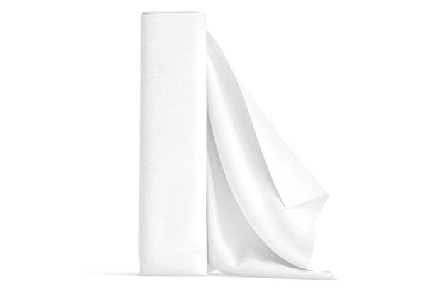 Rouleau de tissu uni aspect satiné de 150 cm x 50 m - Blanc
