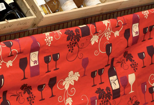 Rouleau de tissu en coton à thème de 160 cm x 25 m - Foire aux vins