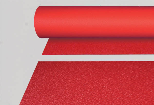 Rouleau moquette CARFLOOR® PVC uni de 200 cm x 30 m - Rouge