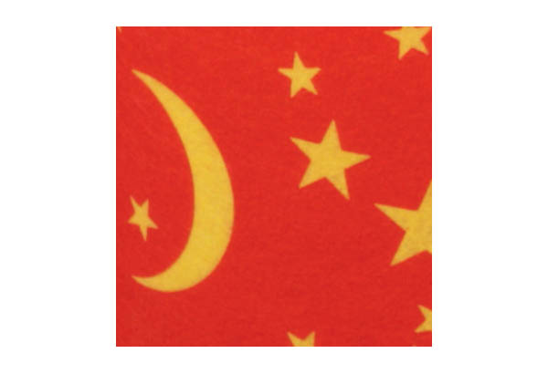 Rouleau de cache palette Calcolor® à thème de 15 cm x 50 m - Rouge / Etoilé Or