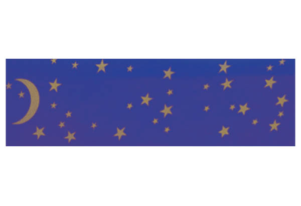 Rouleau de cache palette Calcolor® à thème de 15 cm x 50 m - Bleu / Etoilé Or