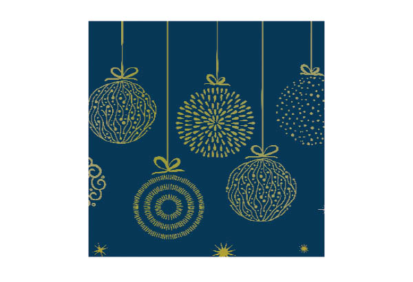 Rouleau de cache palette Calcolor® à thème de 15 cm x 50 m - Gris bleuté / Boules or