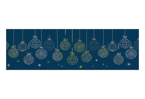 Rouleau de cache palette Calcolor® à thème de 15 cm x 50 m - Gris bleuté / Boules or