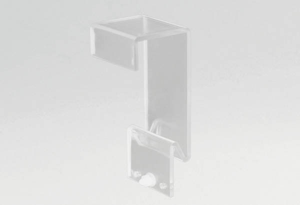 Patte d'accroche Profil'Up® en PVC transparent pour barre carrée de suspension