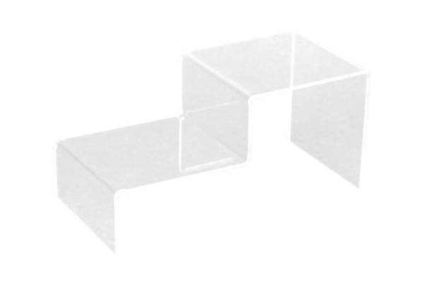 Podium escalier 2 marches en acrylique de 3 mm - 100 x 100 x 210 mm