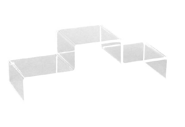 Podium escalier 2 niveaux en acrylique de 5  mm - 100 x 300 x 100 mm