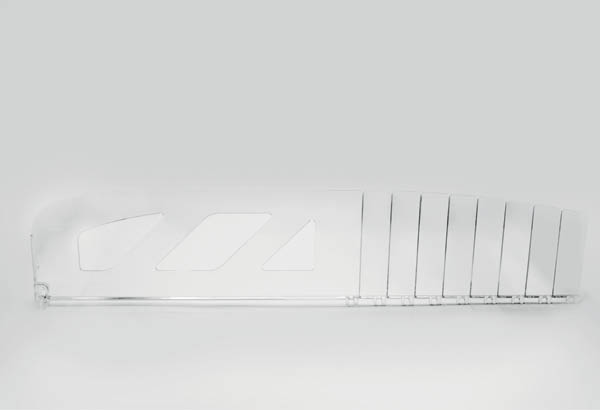 Séparateur médium transparent - Hauteur 110 mm - Sécable de 380 à 580 mm