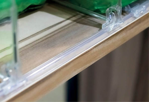 Rail standard adhésif transparent pour séparateur - 25 x 1000 mm