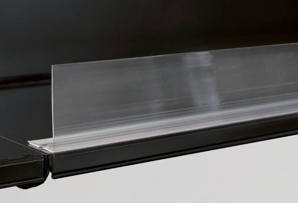 Rail butée magnétique transparent - Hauteur 80 mm - 50 x 1325 mm