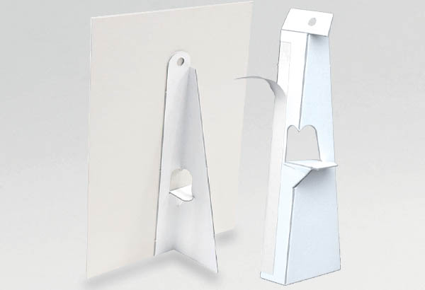 Chevalet carton 1 pied avec adhésif permanent - 250 x 80 mm