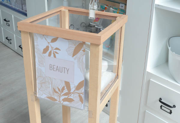 Bac soldeur carré en bois et PET - 900 x 320 x 320 mm