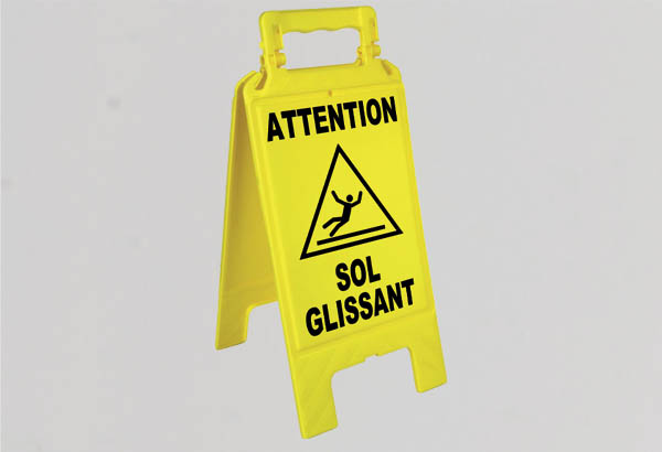 Chevalet signalisation sol glissant - 275 x 600 x 400 mm