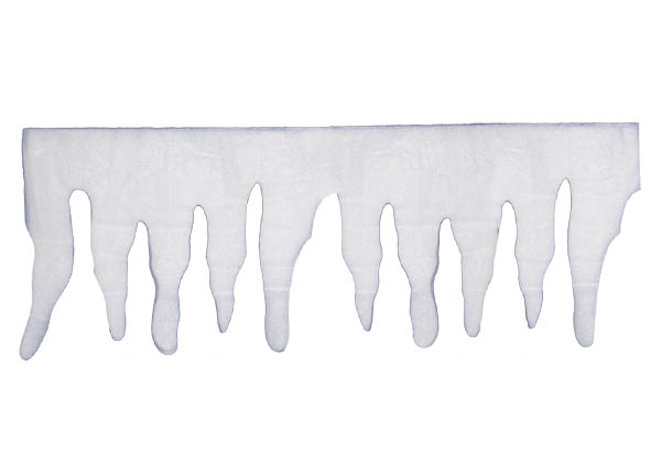 Bordure stalactites en feutrine blanche - Hauteur 35 cm - Longueur 200 cm