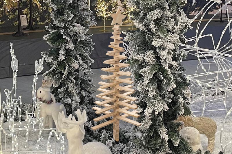 Sapin articulé en bois naturel - Hauteur 120 cm - Diamètre 50 cm