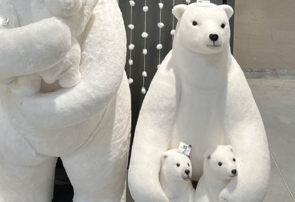 OURS GEANT + 2 BEBES H95cm