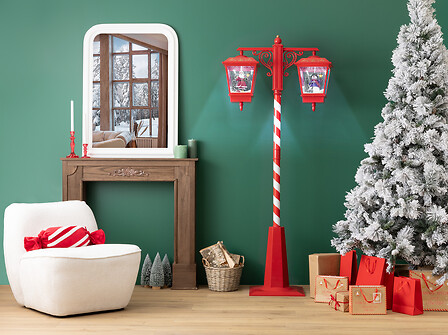 LANTERNE DOUBLE ROUGE H188cm