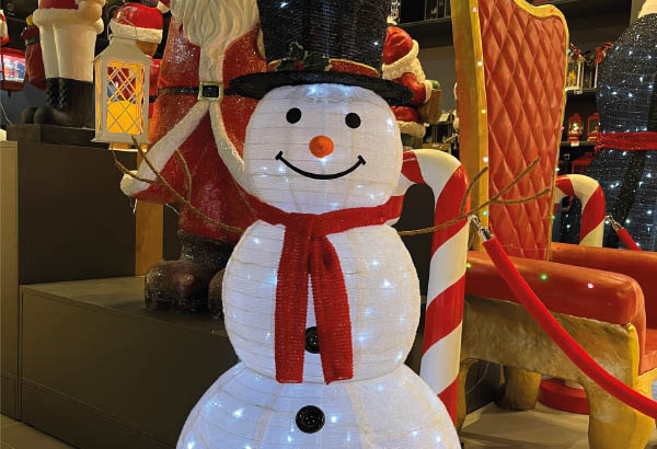 BONHOMME DE NEIGE LUMINEUX H120cm