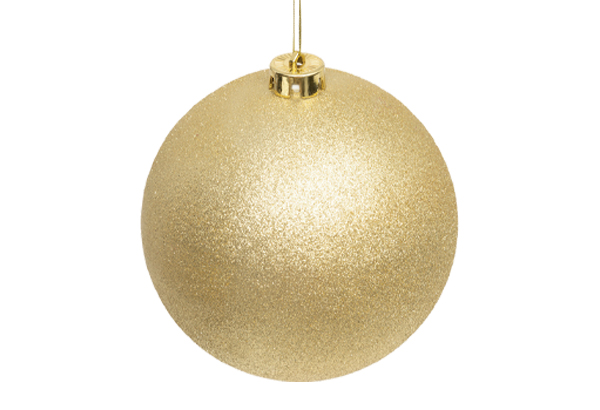 Boule de Noël - Diamètre 25 cm - Dorée pailletée