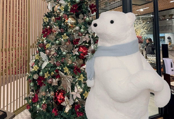 OURS AVEC ECHARPE BLEUE HTR 100 CM