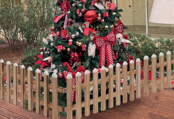 CLOTURE 90 X 20 CM BOIS ROUGE