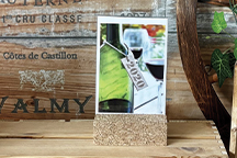 Porte visuel en liège avec rainure pour visuel de format A6 de 2 mm d'épaisseur