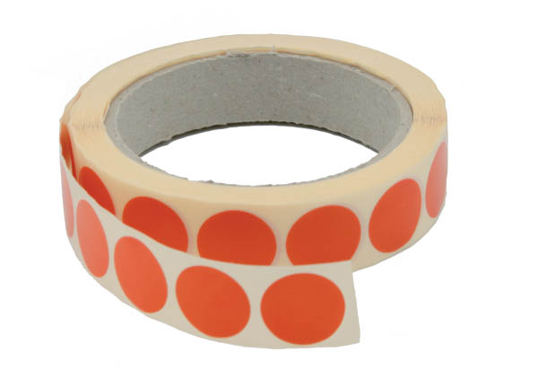 Pastilles adhésives rouges unies de Ø 20 mm