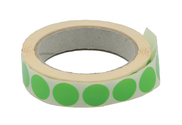 Pastilles adhésives vertes Ø 20 mm en rouleau de 1000