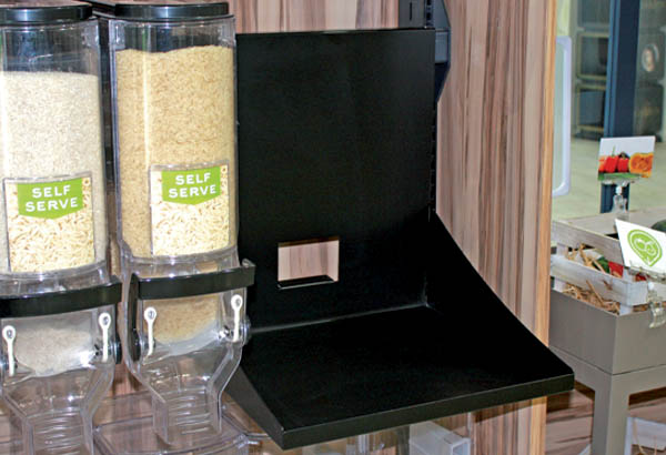 Support balance en métal noir pour barre de charge trémie - 490 x 445 x 370 mm